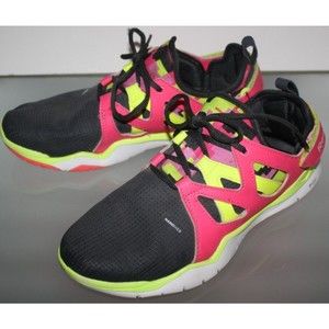 Women's Reebok Sneakers Multi-Color Sz 7 Adjustable Heel Pink Blk Yellow M48000